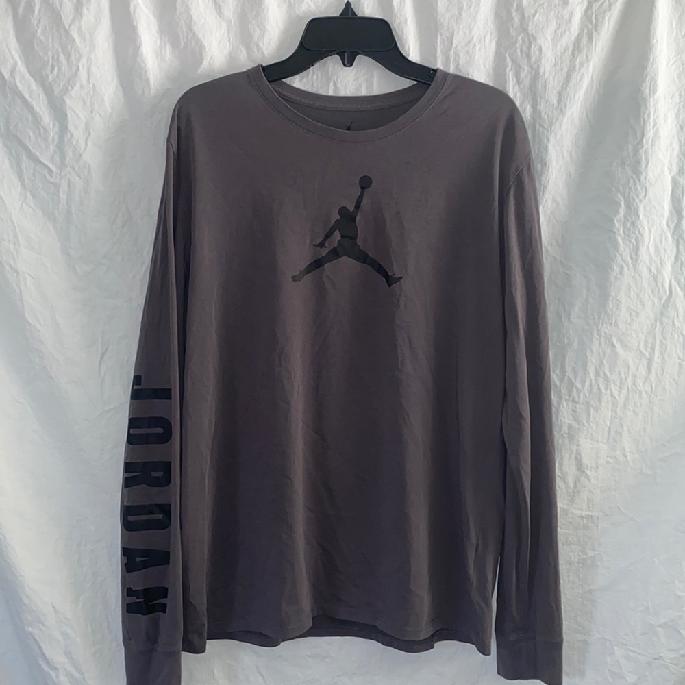 Jordan shirt L gray polyester & cotton Dri Fit VTG classic retro